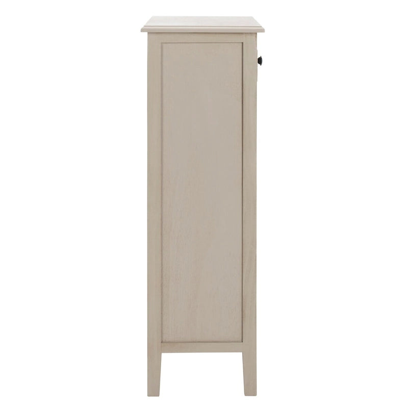 Distressed Black 4-Drawer Storage Side Table