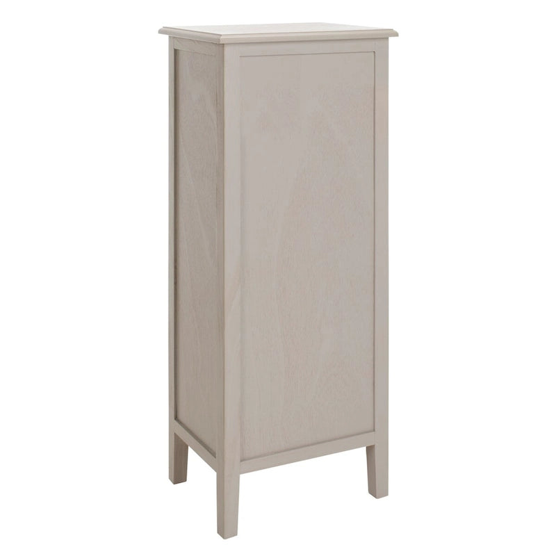 Distressed Black 4-Drawer Storage Side Table