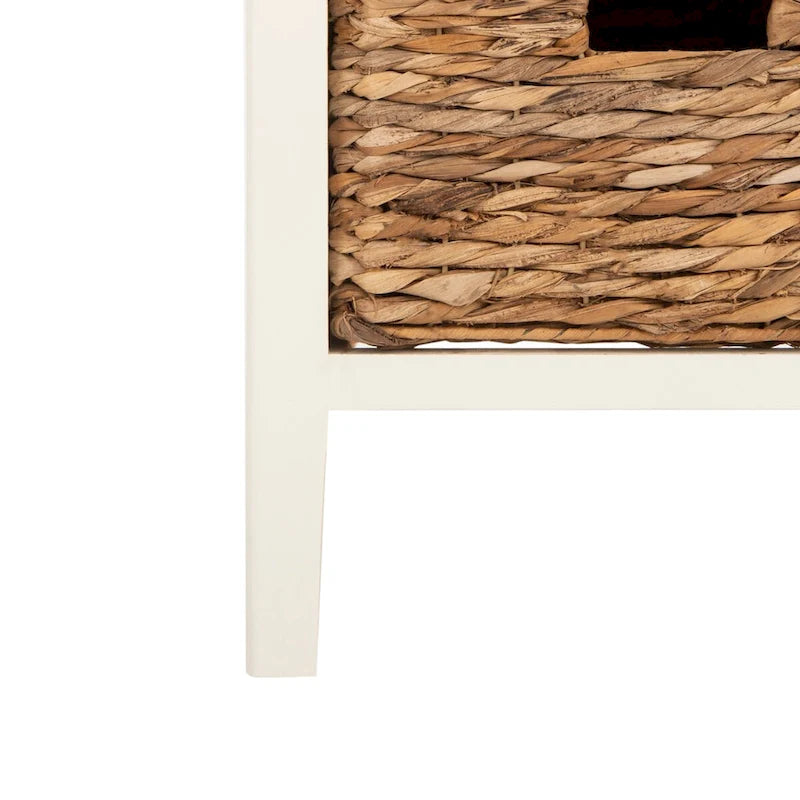 Distressed Black 4-Drawer Storage Side Table