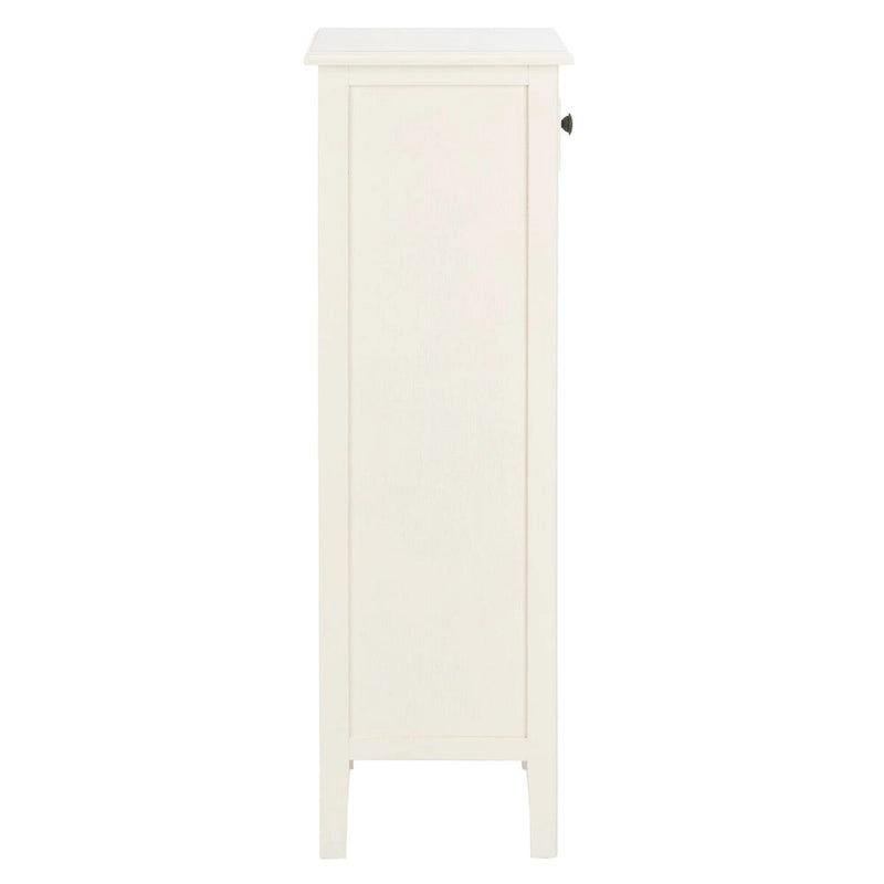 Distressed Black 4-Drawer Storage Side Table