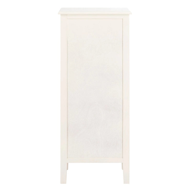 Distressed Black 4-Drawer Storage Side Table