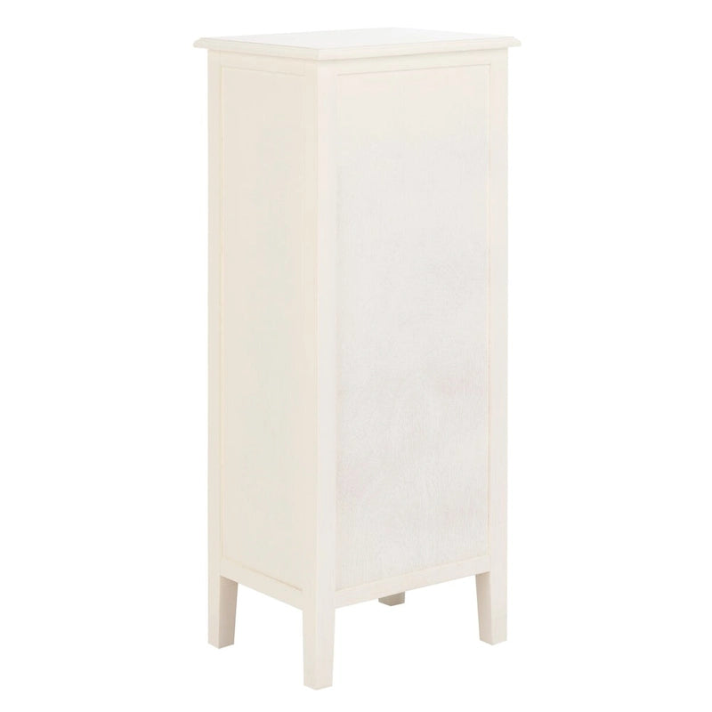 Distressed Black 4-Drawer Storage Side Table