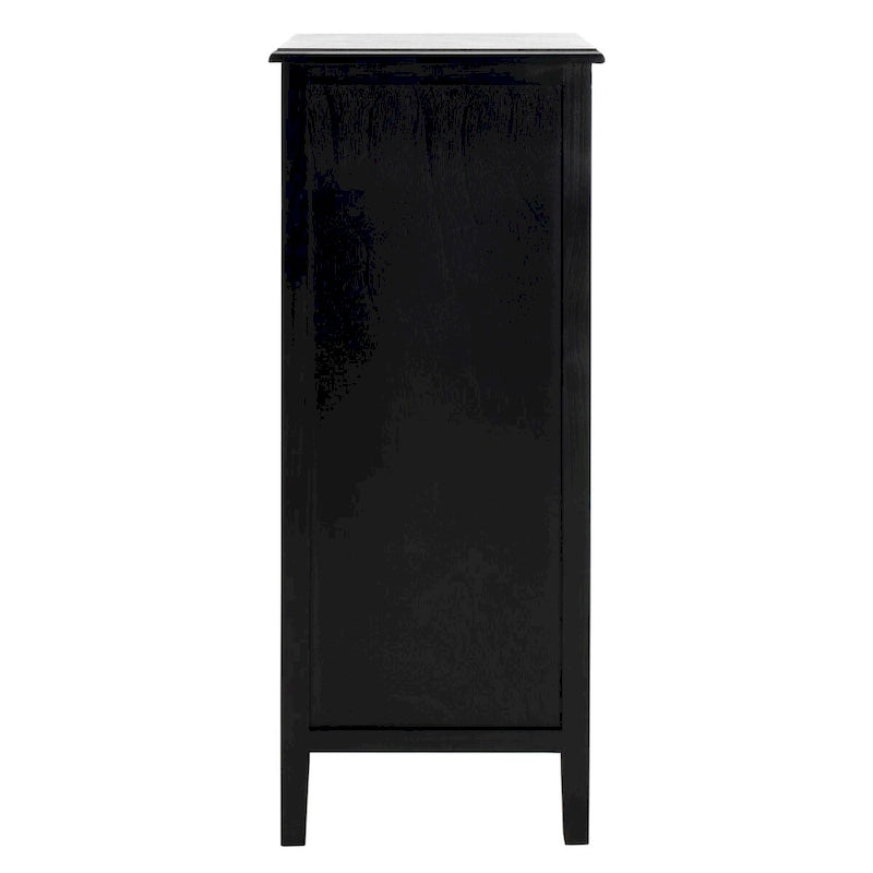 Distressed Black 4-Drawer Storage Side Table