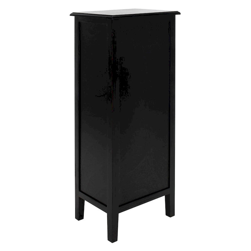 Distressed Black 4-Drawer Storage Side Table