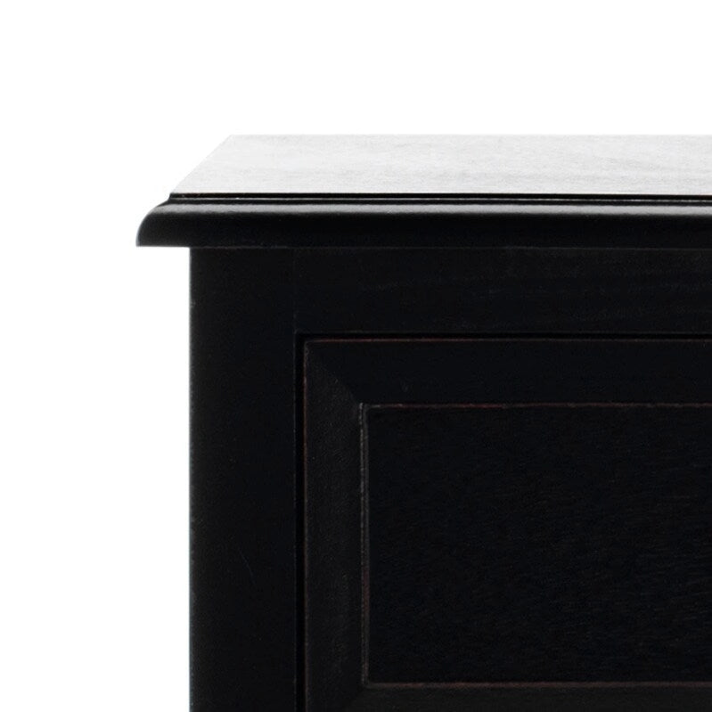 Distressed Black 4-Drawer Storage Side Table