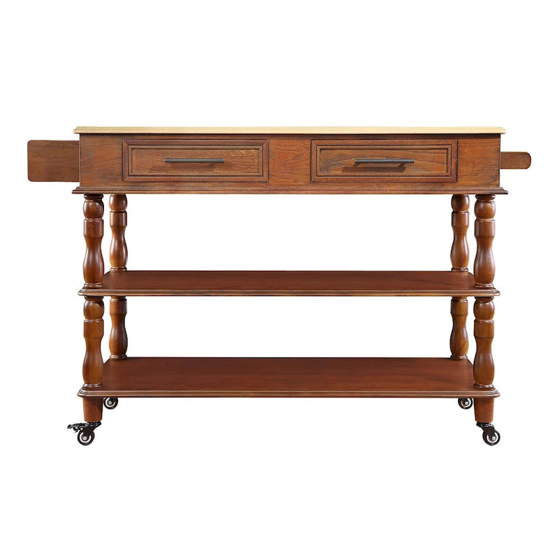56 inch Rolling Kitchen Island with Storage
