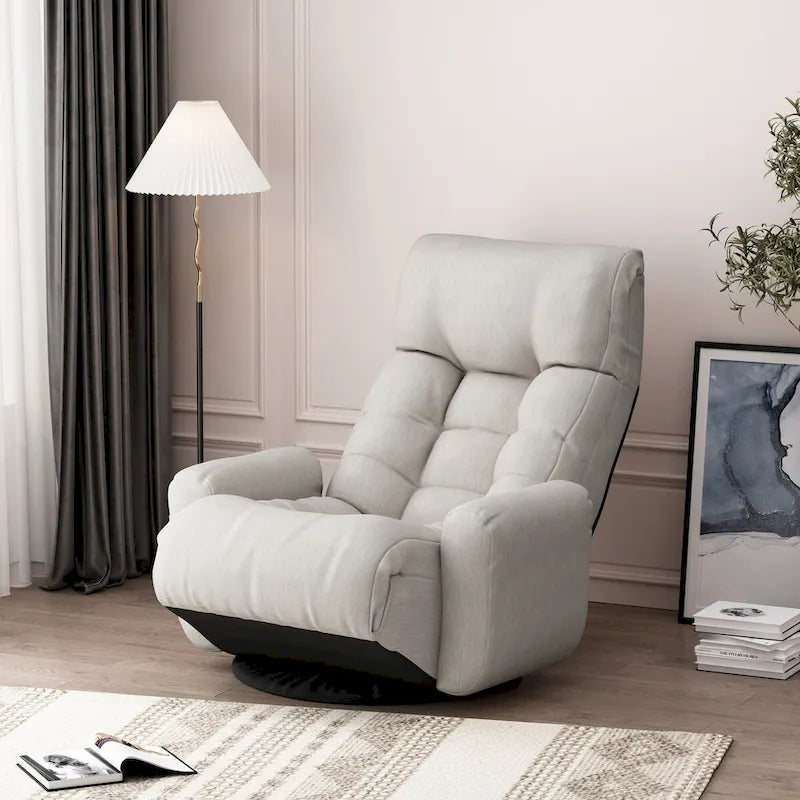 Gray adjustable head and waist lounge chair recliners