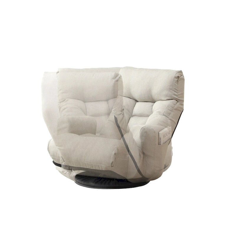 Gray adjustable head and waist lounge chair recliners