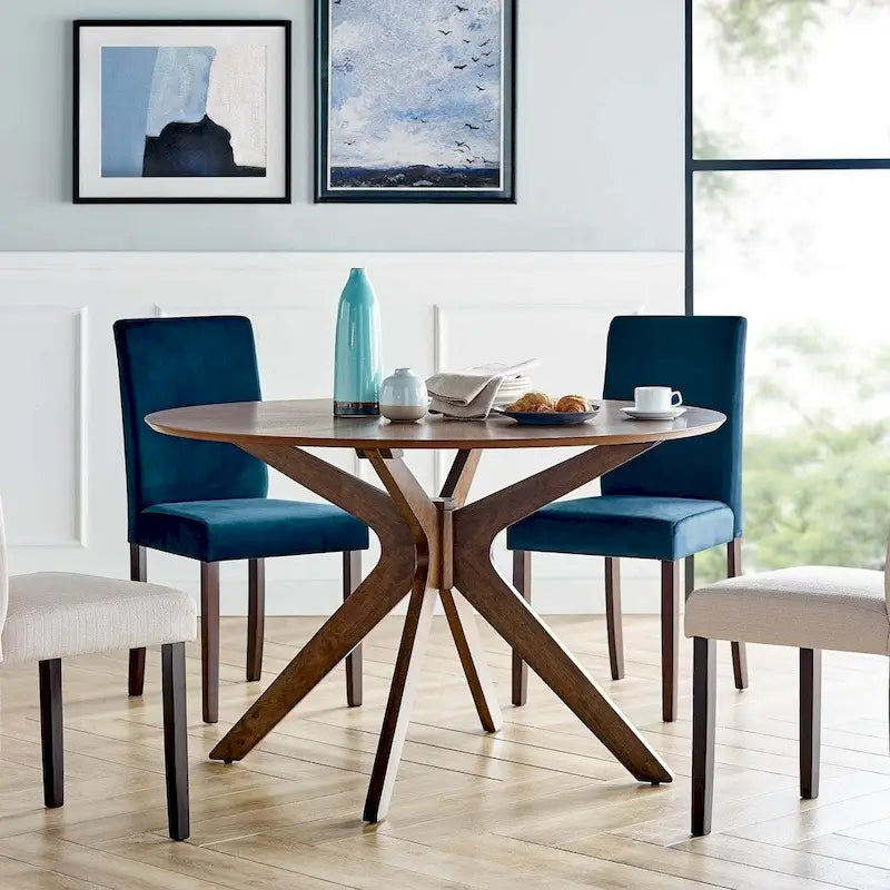 Crossroads 47 Round Wood Dining Table