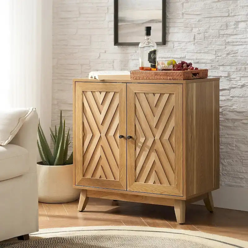 Midcentury 30Tall 2 Door Accent Cabinet