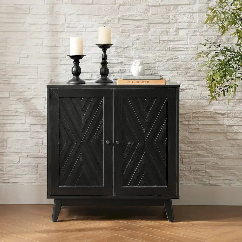 Midcentury 30Tall 2 Door Accent Cabinet