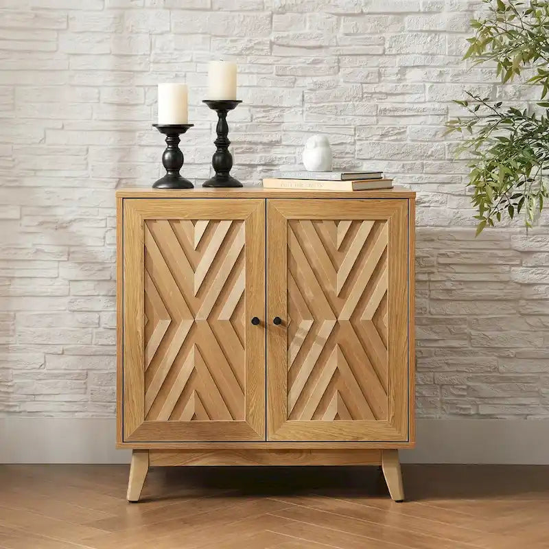 Midcentury 30Tall 2 Door Accent Cabinet