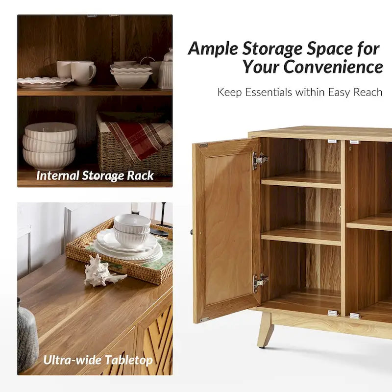 Midcentury 30Tall 2 Door Accent Cabinet