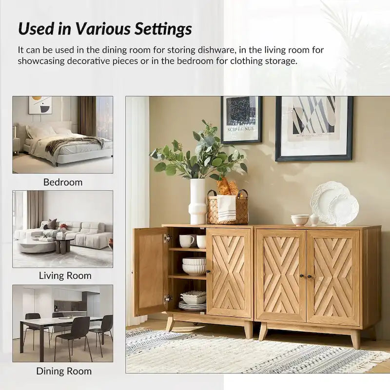 Midcentury 30Tall 2 Door Accent Cabinet