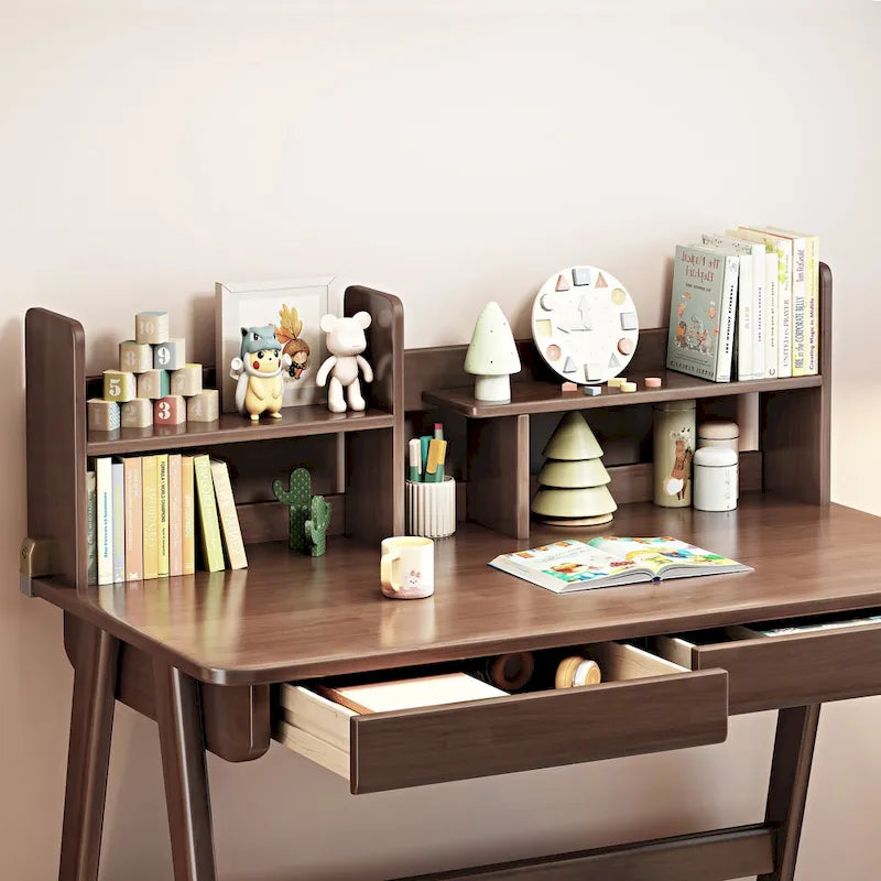 Kids Desk Kids Table Wood Computer Desk with Bookshelf - N/A