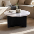 Pearce 31 in. Mable Topped Pedestal Coffee Table