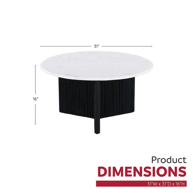 31 in. Mable Topped Pedestal Coffee Table