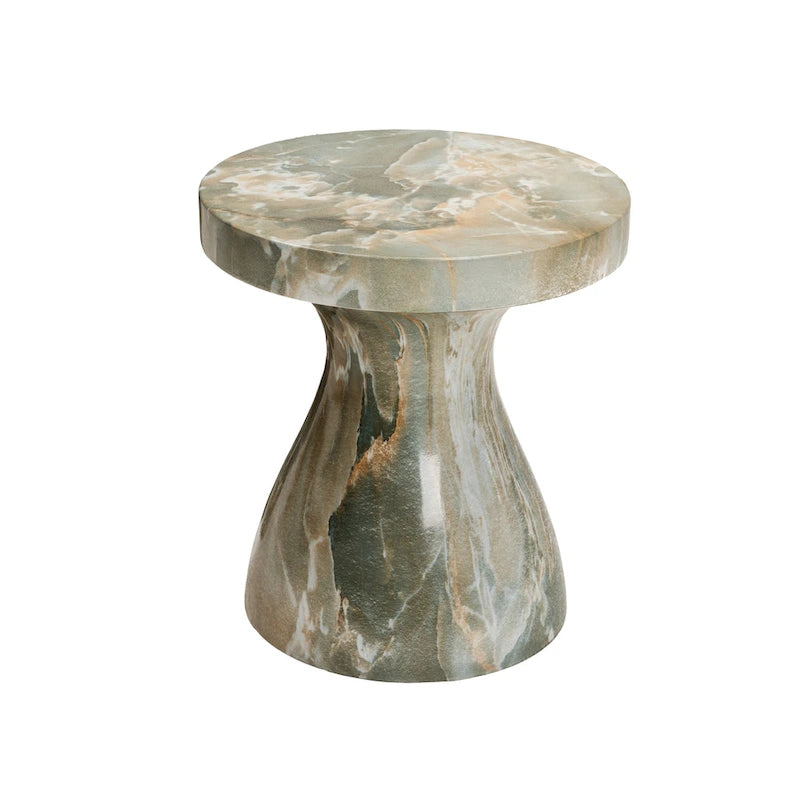 Stylish Indoor and Outdoor Faux Marble End Table