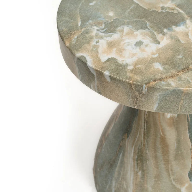 Stylish Indoor and Outdoor Faux Marble End Table