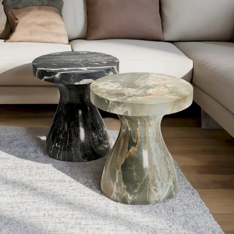 Stylish Indoor and Outdoor Faux Marble End Table