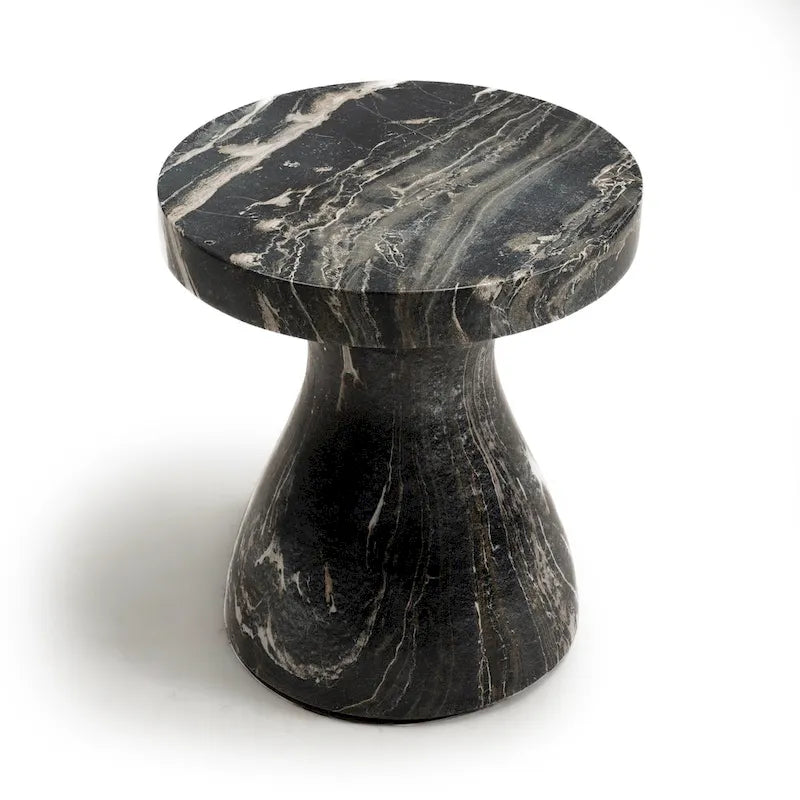 Stylish Indoor and Outdoor Faux Marble End Table