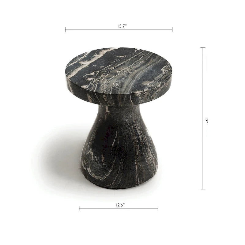 Stylish Indoor and Outdoor Faux Marble End Table