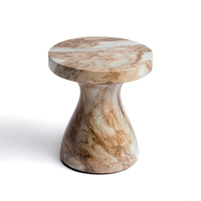 Stylish Indoor and Outdoor Faux Marble End Table