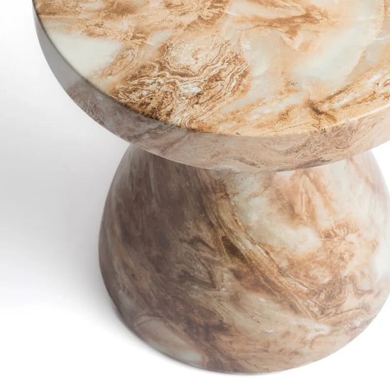 Stylish Indoor and Outdoor Faux Marble End Table