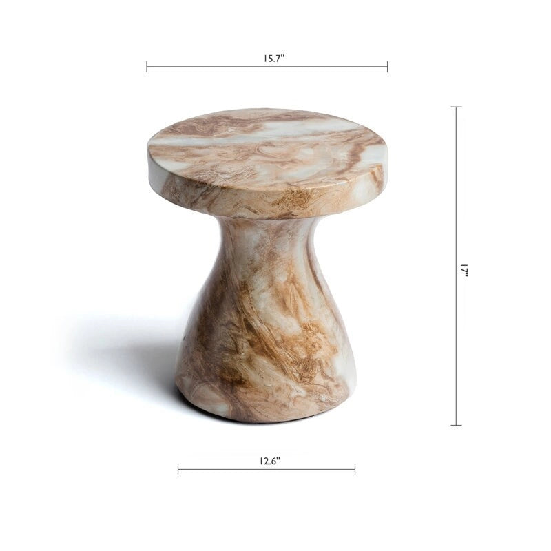 Stylish Indoor and Outdoor Faux Marble End Table