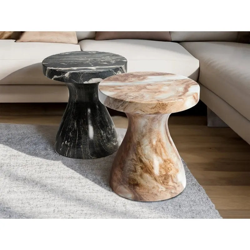 Stylish Indoor and Outdoor Faux Marble End Table