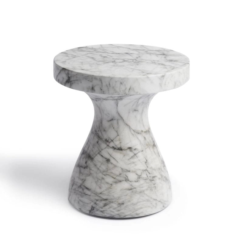 Stylish Indoor and Outdoor Faux Marble End Table