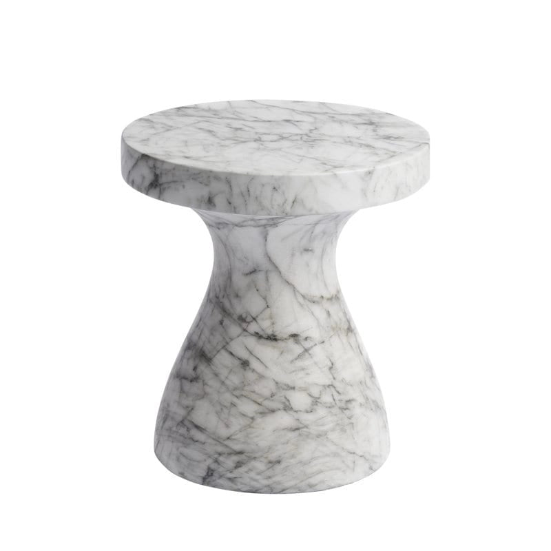 Stylish Indoor and Outdoor Faux Marble End Table