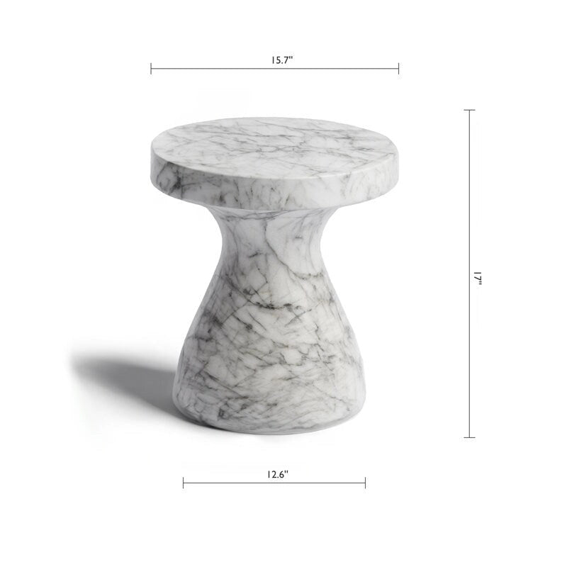 Stylish Indoor and Outdoor Faux Marble End Table