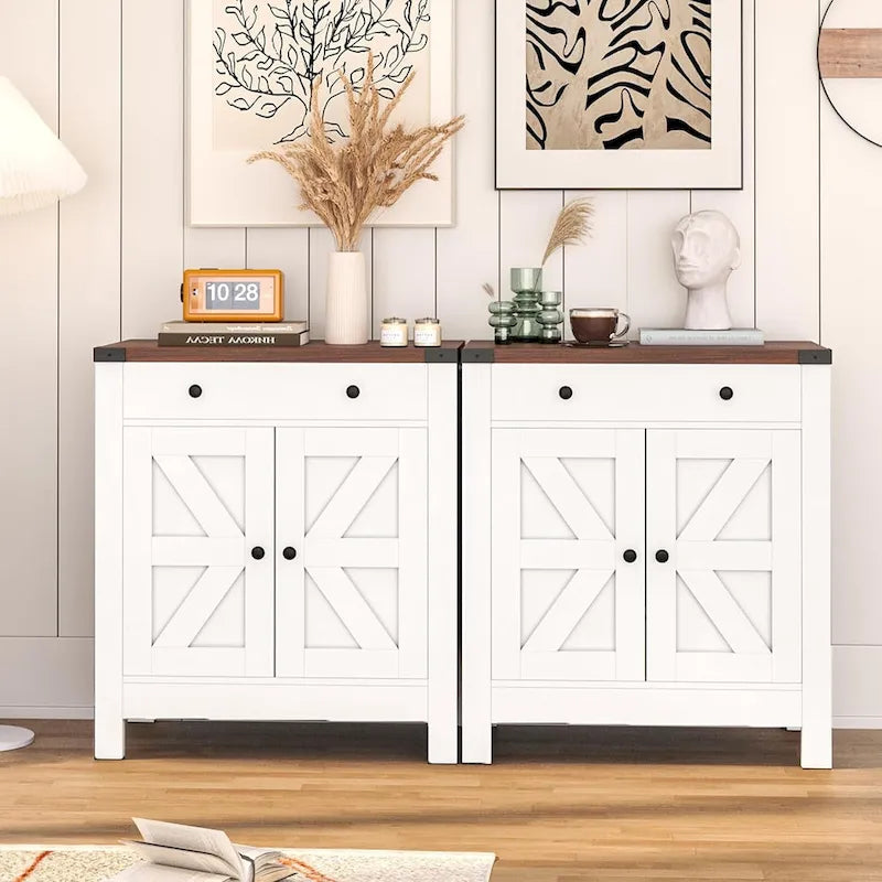 Kitchen Sideboard Buffet Storage Cabinet Coffee Bar Cabinet with 2 Drawers and Adjustable shelf