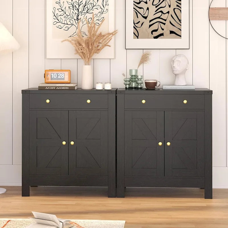 Kitchen Sideboard Buffet Storage Cabinet Coffee Bar Cabinet with 2 Drawers and Adjustable shelf
