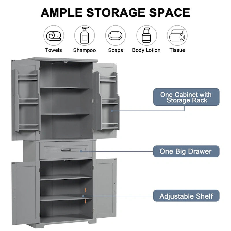 Bathroom Storage Cabinet with Adjustable Shelf