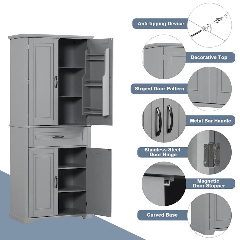 Bathroom Storage Cabinet with Adjustable Shelf